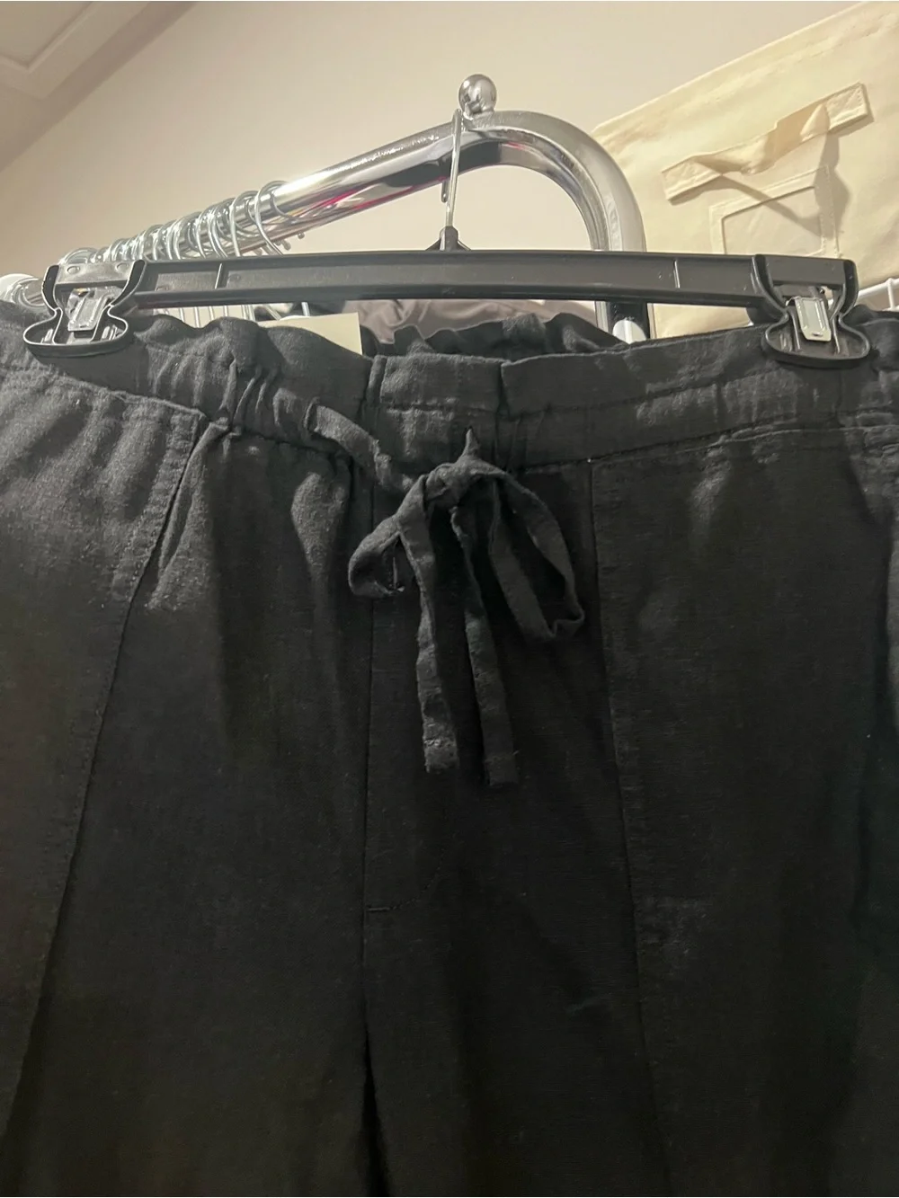 Banana Republic Women’s Black Drawstring Linen-Blend Pants
